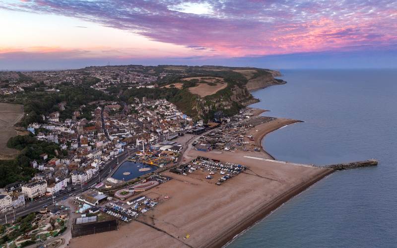 Aireal View Hastings Beach