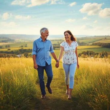 Couple Walking the East Sussex Countryside